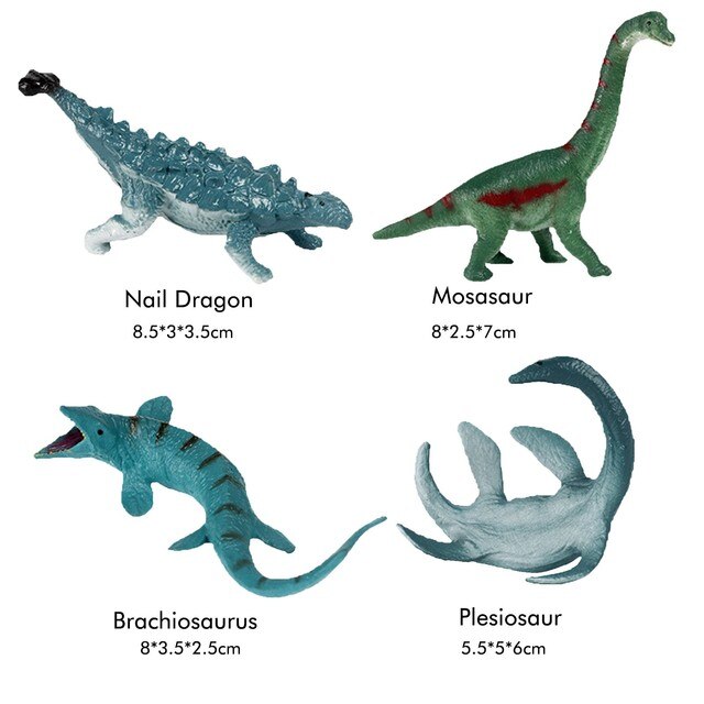 Figurki akcji 4pc: Mały Tyranozaur, Pterozaur, Mosasaur i Triceratops - Zestaw symulacji dinozaurów dla dzieci - Wianko - 10