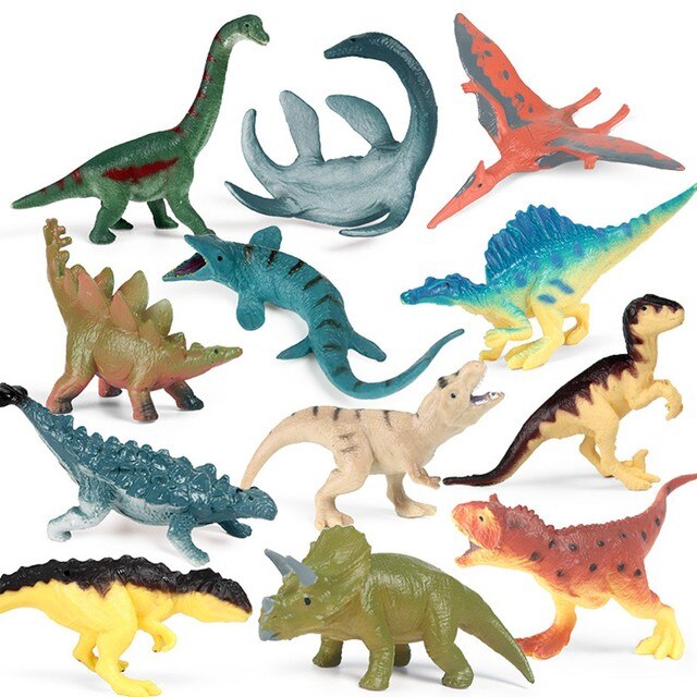 Figurki akcji 4pc: Mały Tyranozaur, Pterozaur, Mosasaur i Triceratops - Zestaw symulacji dinozaurów dla dzieci - Wianko - 6