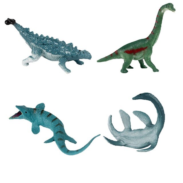 Figurki akcji 4pc: Mały Tyranozaur, Pterozaur, Mosasaur i Triceratops - Zestaw symulacji dinozaurów dla dzieci - Wianko - 2