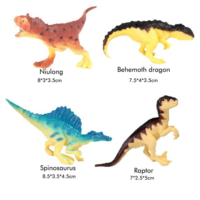 Figurki akcji 4pc: Mały Tyranozaur, Pterozaur, Mosasaur i Triceratops - Zestaw symulacji dinozaurów dla dzieci - Wianko - 11