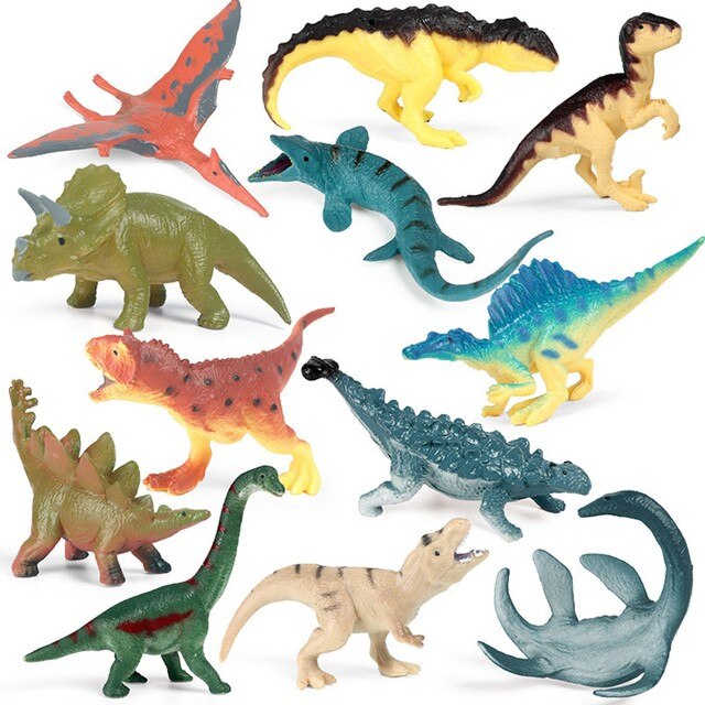 Figurki akcji 4pc: Mały Tyranozaur, Pterozaur, Mosasaur i Triceratops - Zestaw symulacji dinozaurów dla dzieci - Wianko - 7