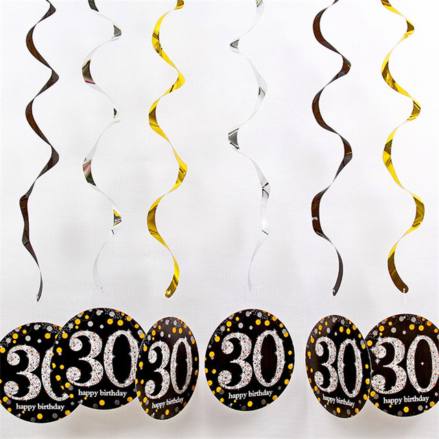 Wisiorek spiralą PVC 6 sztuk wszystkiego najlepszego z okazji urodzin 18 21 30 40 50 60 70 lat - Wianko - 3