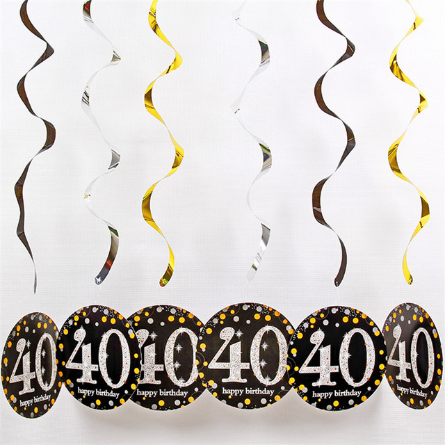 Wisiorek spiralą PVC 6 sztuk wszystkiego najlepszego z okazji urodzin 18 21 30 40 50 60 70 lat - Wianko - 7