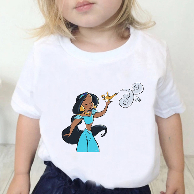Koszulka dla dziewczynki Disney Piękna i Bestia, krótki rękaw, letnia, streetwear - Wianko - 6