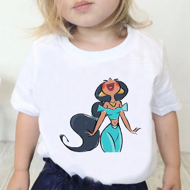 Koszulka dla dziewczynki Disney Piękna i Bestia, krótki rękaw, letnia, streetwear - Wianko - 8