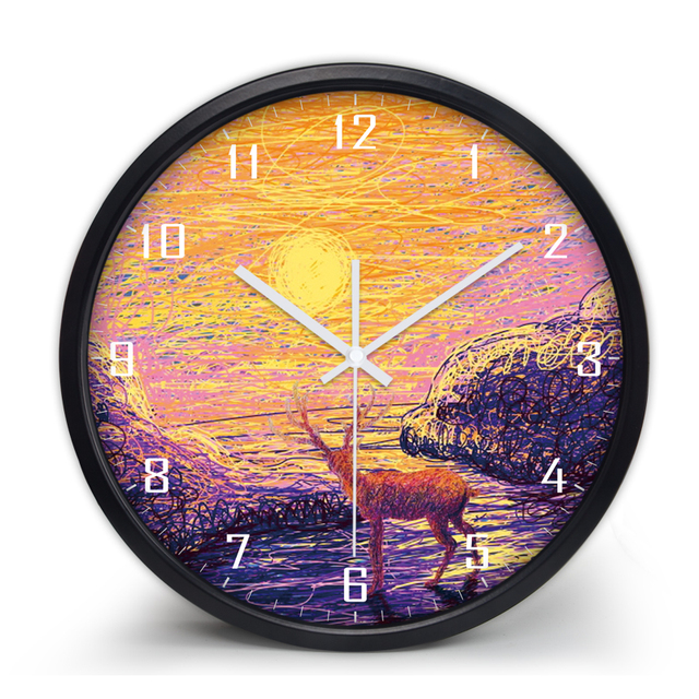 Zegar ścienny do pokoju dziecięcego z kolorowym drukiem - nowoczesny design, okrągła tarcza, wyciszenie, idealny jako specjalny prezent - Wianko - 10