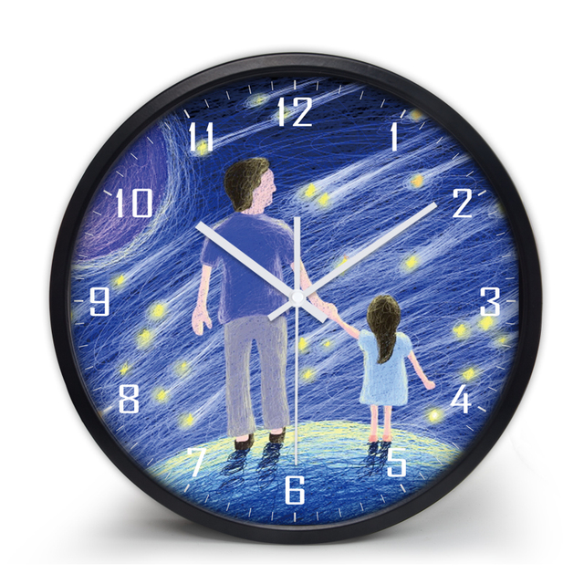 Zegar ścienny do pokoju dziecięcego z kolorowym drukiem - nowoczesny design, okrągła tarcza, wyciszenie, idealny jako specjalny prezent - Wianko - 12