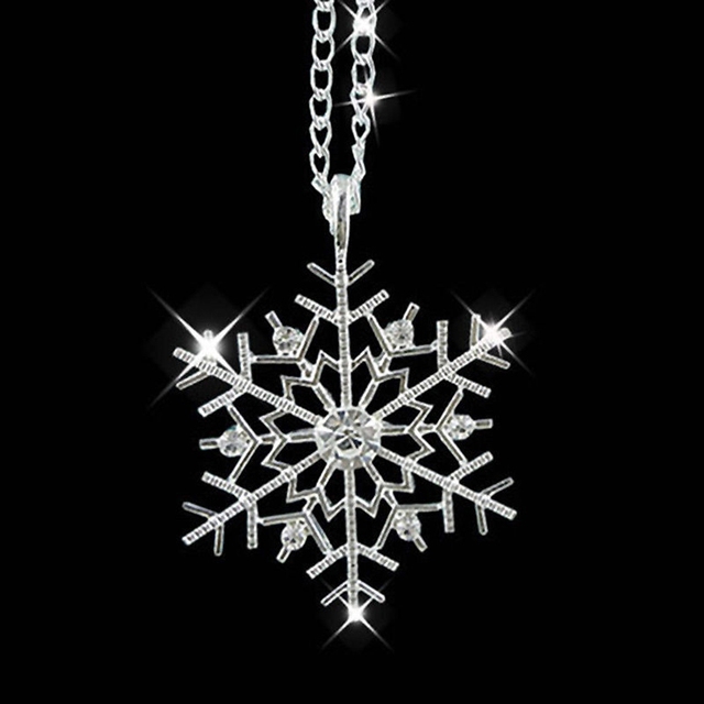 Damski naszyjnik ze stylową śnieżynką bożonarodzeniową - Wianko - 1