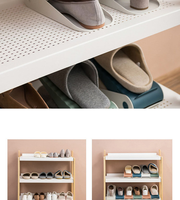 Regał szafka na buty półka podwójna warstwowa plastikowa - Wianko - 5