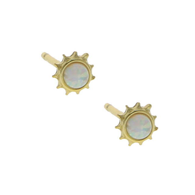 Kolczyki damsie z 100% srebrną ognistą Opal Sun Star Eye mini koronką 925 ze srebra sterlingowego - Wianko - 5