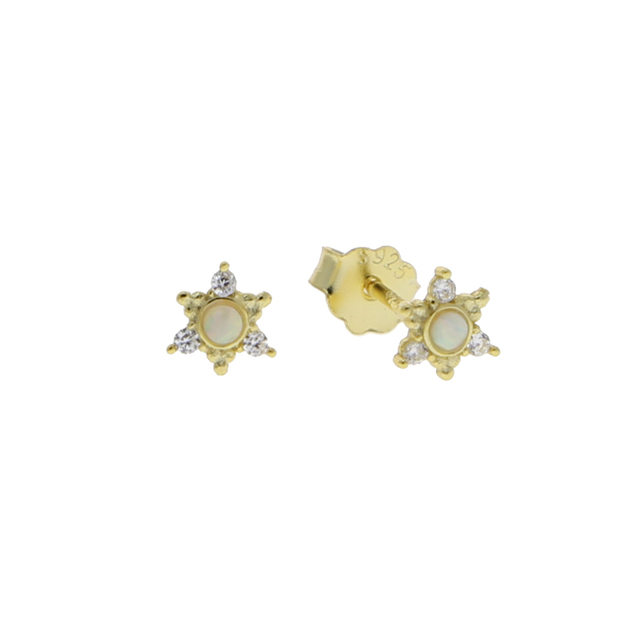 Kolczyki damsie z 100% srebrną ognistą Opal Sun Star Eye mini koronką 925 ze srebra sterlingowego - Wianko - 4