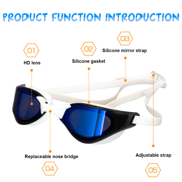 Okulary pływackie silikonowe, wodoodporne, przeciwmgielne dla dorosłych - Wianko - 2
