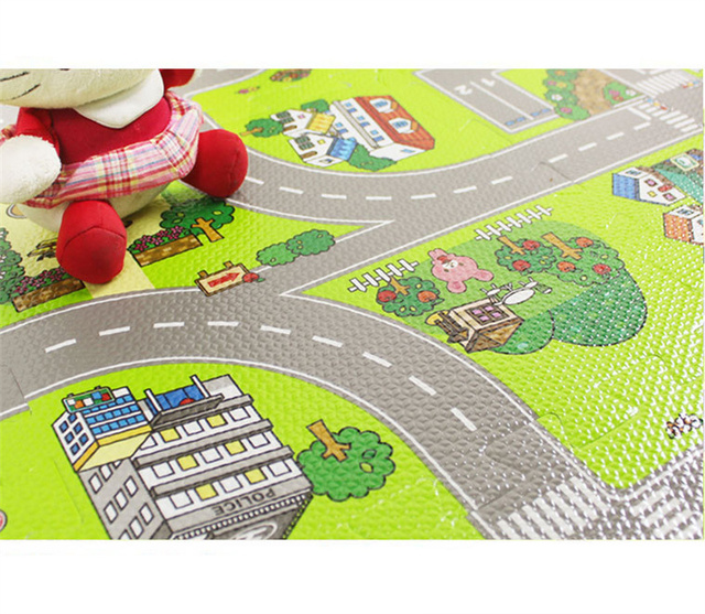 Dywan EVA dla dzieci - pluszowe maty do puzzli pianka DIY - zabawka edukacyjna z numerami, alfabetem i zabawkami - Wianko - 11