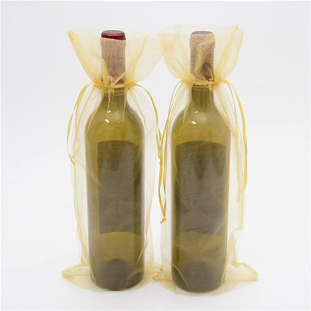 20 Organza torby na butelki wina oliwy z oliwek - pakowanie biżuterii Wedding Party Decoration - Wianko - 3