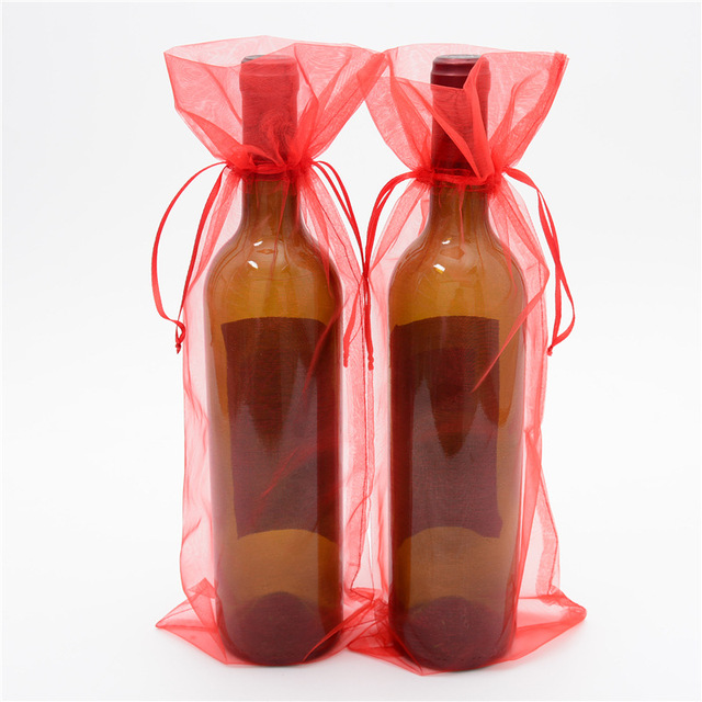20 Organza torby na butelki wina oliwy z oliwek - pakowanie biżuterii Wedding Party Decoration - Wianko - 1
