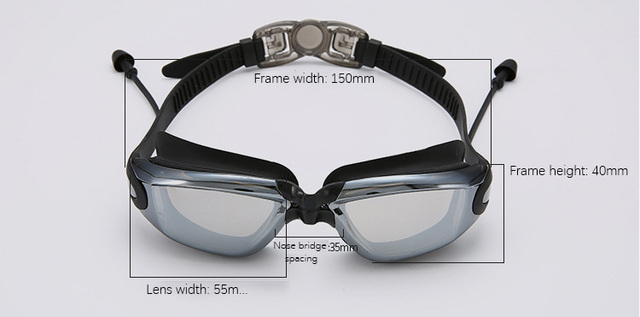Okulary pływackie wodoodporne Anti-fog z zatyczkami do uszu dla mężczyzn i kobiet - Wianko - 3