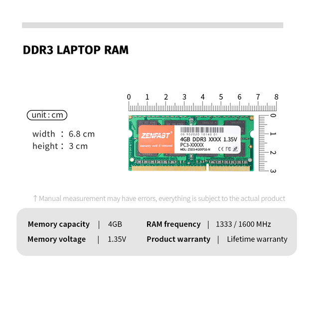 Pamięć RAM do laptopa ZENFAST DDR3/DDR4 4GB/8GB/16GB 1333/1600/2400/2666/2133MHz 204pin Sodimm Intel i AMD - Wianko - 3