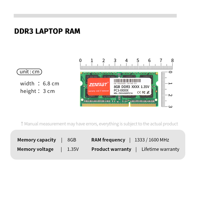 Pamięć RAM do laptopa ZENFAST DDR3/DDR4 4GB/8GB/16GB 1333/1600/2400/2666/2133MHz 204pin Sodimm Intel i AMD - Wianko - 1
