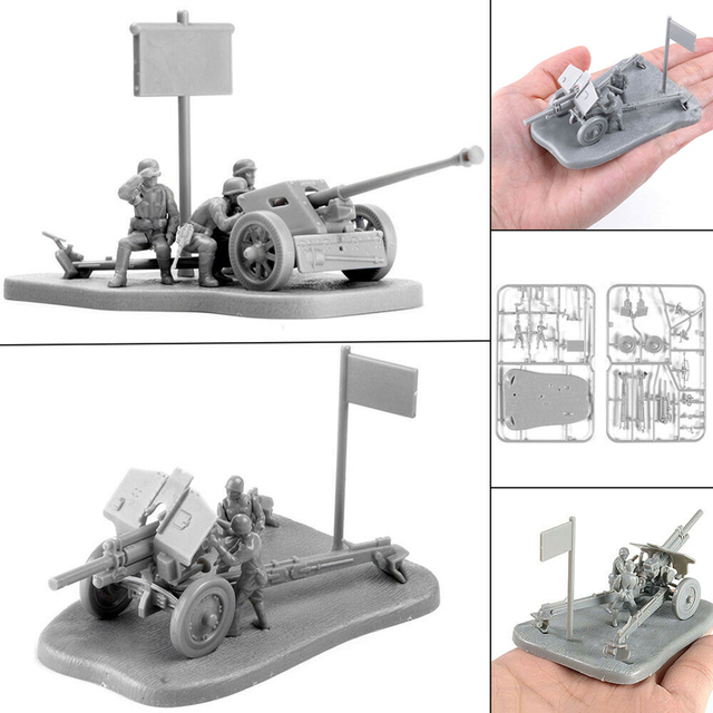Zestaw 1:72 do montażu armaty przeciwpancernej PAK40 M30 - modele cegieł Puzzle zabawki edukacyjne dla dzieci - Wianko - 2
