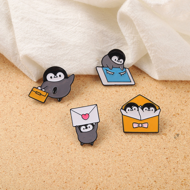 Broszka Kreatywny penguin i kaczuszka z deszczem badynek przedziałkowych do odzieży, biżuteria - Wianko - 7