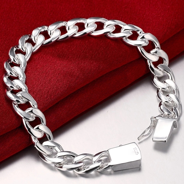 Bransoletka 925 srebro geometria chain z charms 10MM - popularne marki dla pary - Wianko - 4