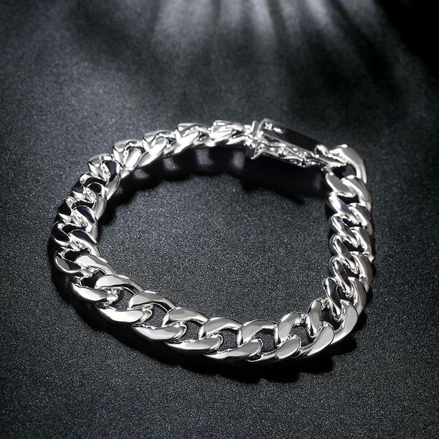 Bransoletka 925 srebro geometria chain z charms 10MM - popularne marki dla pary - Wianko - 6