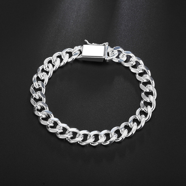 Bransoletka 925 srebro geometria chain z charms 10MM - popularne marki dla pary - Wianko - 3