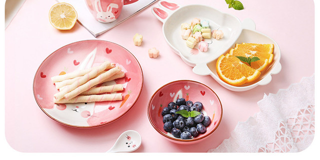 Sztućce dla dzieci JO LIFE - słodkie zwierzęce desenie, miska do karmienia, kubek, miseczka ceramiczna - Wianko - 6