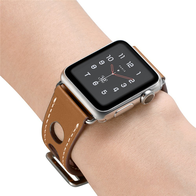 Pasek Skórzany Apple Watch 44MM/40MM dla Serii iWatch 7/6/5/4/SE z 3 otworami dla Serii iWatch 3 38MM/40MM - Wianko - 15