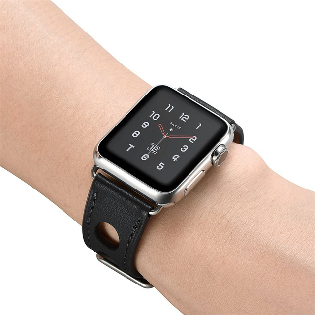 Pasek Skórzany Apple Watch 44MM/40MM dla Serii iWatch 7/6/5/4/SE z 3 otworami dla Serii iWatch 3 38MM/40MM - Wianko - 12