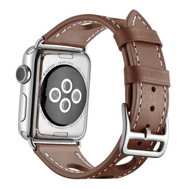 Pasek Skórzany Apple Watch 44MM/40MM dla Serii iWatch 7/6/5/4/SE z 3 otworami dla Serii iWatch 3 38MM/40MM - Wianko - 4