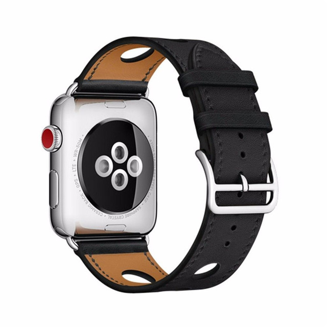 Pasek Skórzany Apple Watch 44MM/40MM dla Serii iWatch 7/6/5/4/SE z 3 otworami dla Serii iWatch 3 38MM/40MM - Wianko - 1