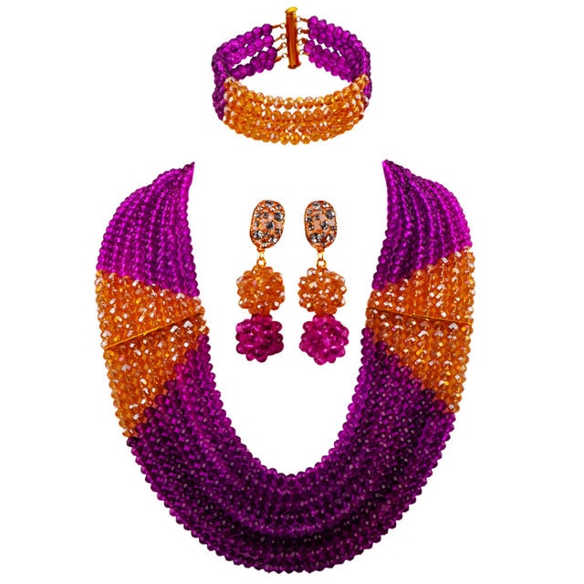 Biżuteria z białymi szampańskimi złotymi koralikami AB z kryształami - prezent na rocznicę - Wianko - 62