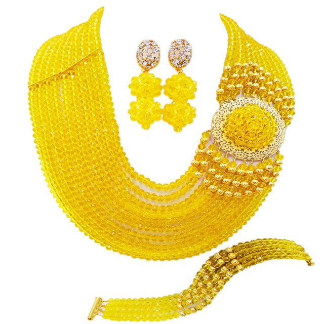 Biżuteria z białymi szampańskimi złotymi koralikami AB z kryształami - prezent na rocznicę - Wianko - 1
