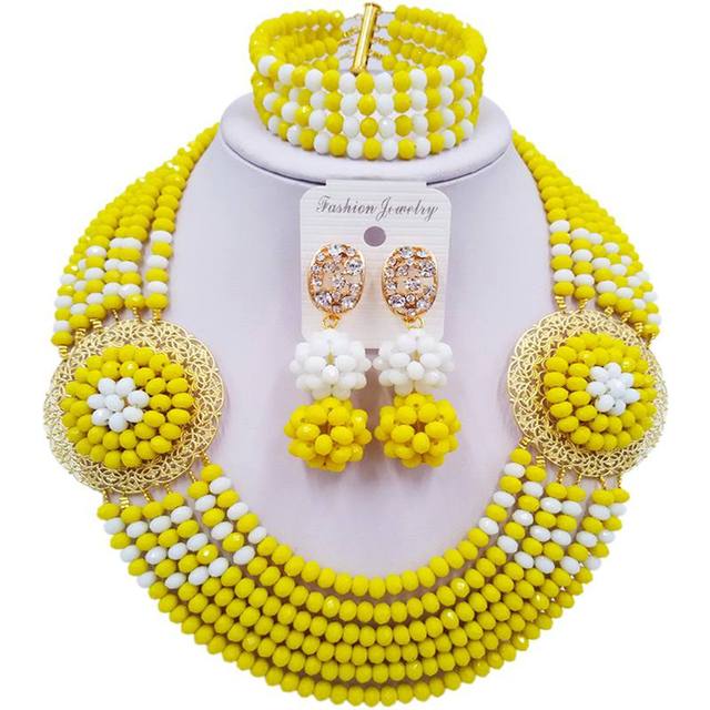 Biżuteria z białymi szampańskimi złotymi koralikami AB z kryształami - prezent na rocznicę - Wianko - 106