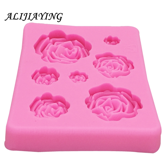 Silikonowe formy do dekorowania ciast 3D Sugarcraft Rose Flower - Wianko - 7