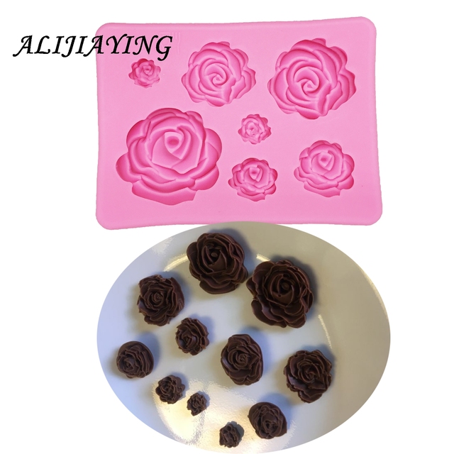 Silikonowe formy do dekorowania ciast 3D Sugarcraft Rose Flower - Wianko - 8