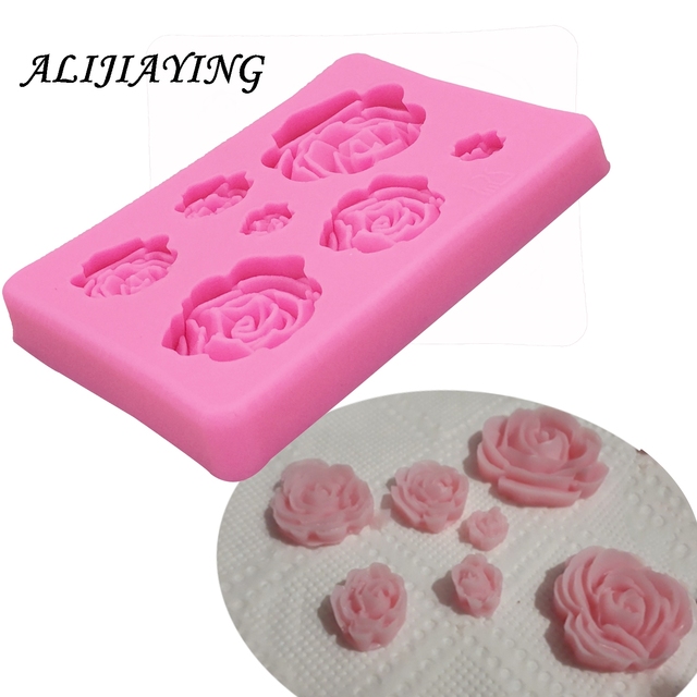 Silikonowe formy do dekorowania ciast 3D Sugarcraft Rose Flower - Wianko - 5