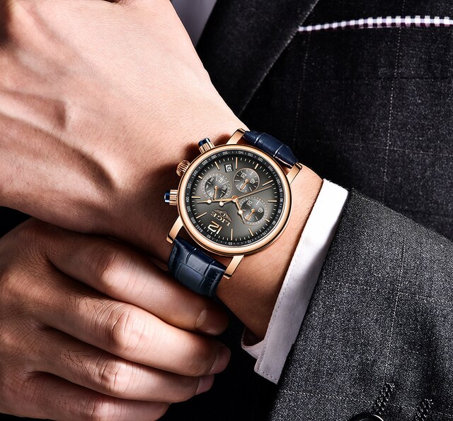 Zegarek męski LIGE biznesowy, luksusowy, kwarcowy, skórzany pasek, wodoodporny 30M, modny, reloj hombre + Box - Wianko - 20
