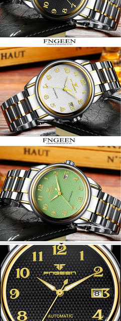 Męski zegarek mechaniczny FNGEEN 6608 Luminous ze stali nierdzewnej, wodoodporny - Wianko - 15
