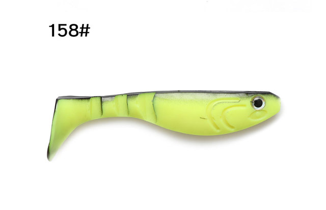 Brand New Miękkie Przynęty 12cm 4 szt./paczka - 3D-eyes, T-tail Worm Wobbler, Główka Jigowa - Szarmancka Symulacja Silikonowej Przynęty - Wianko - 7