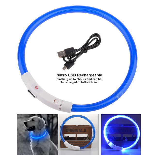 USB akumulator na obrożę dla psa – świecąca miga w nocy, widzialna obroża LED dla małych i dużych zwierząt domowych - Wianko - 8
