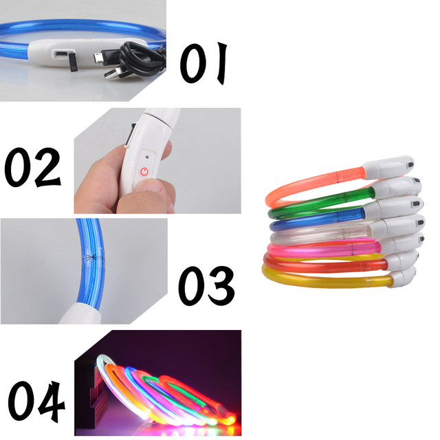 USB akumulator na obrożę dla psa – świecąca miga w nocy, widzialna obroża LED dla małych i dużych zwierząt domowych - Wianko - 9