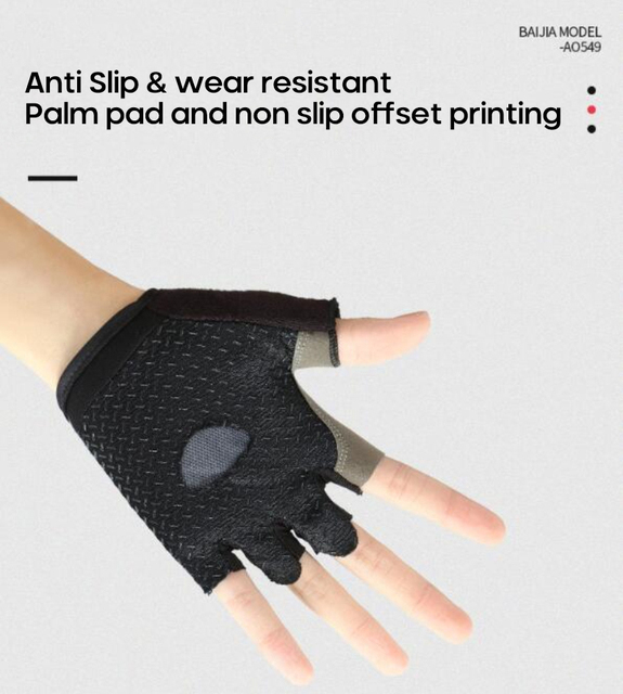 Nowe oddychające, antypoślizgowe rękawiczki rowerowe z systemem Anti-shock, dla mężczyzn i kobiet - pół palcówka 2021 - Wianko - 5