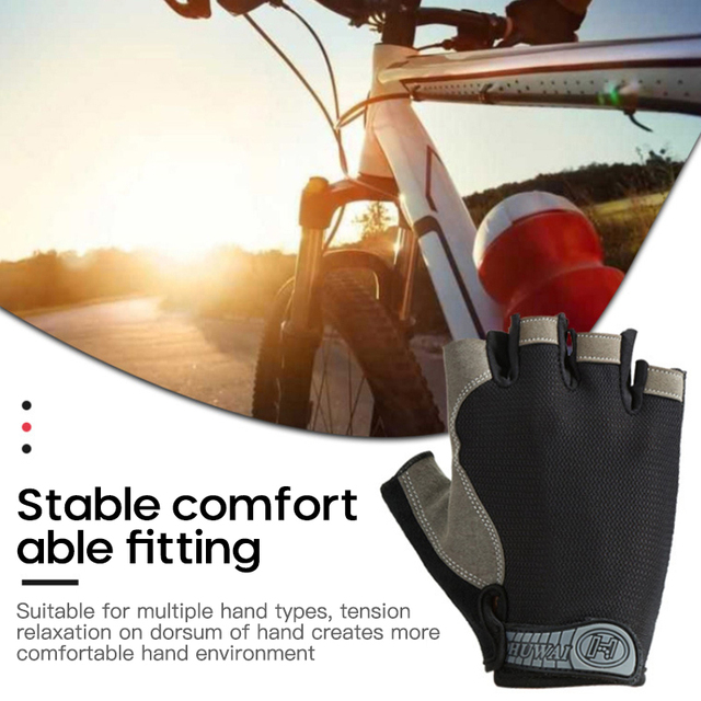 Nowe oddychające, antypoślizgowe rękawiczki rowerowe z systemem Anti-shock, dla mężczyzn i kobiet - pół palcówka 2021 - Wianko - 2