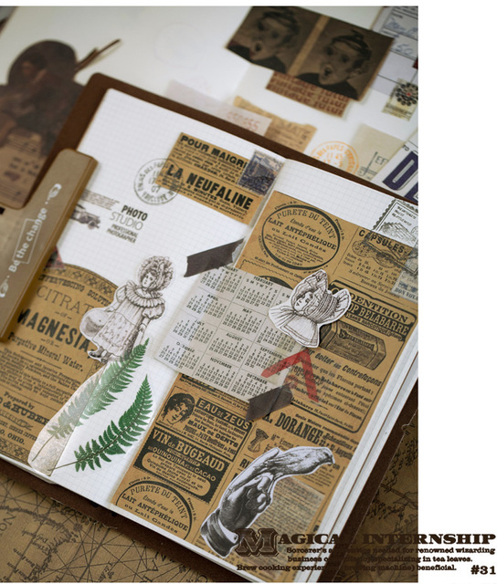 10szt./partia Papeteria Retro Vintage - Materiał dekoracyjny do pamiętnika, kopert i podróżnych ksiąg gości z naklejek papierniczych - Wianko - 7