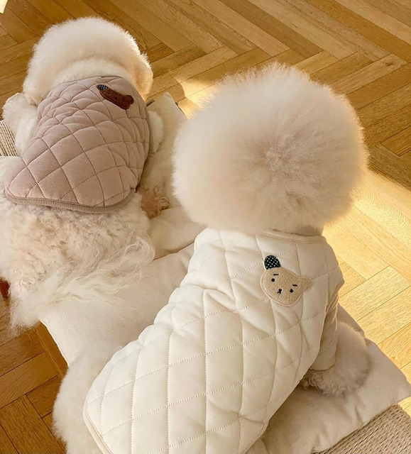 Płaszcz wyściełany bawełnianą podszewką dla szczeniaka na jesień i zimę - ciepła kurtka w solidnym kolorze dla psa - Wianko - 6