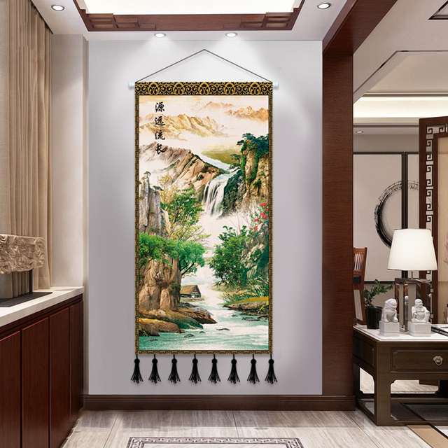 Plakat drewno przewiń - chiński krajobraz, dekoracja domu - Wianko - 12