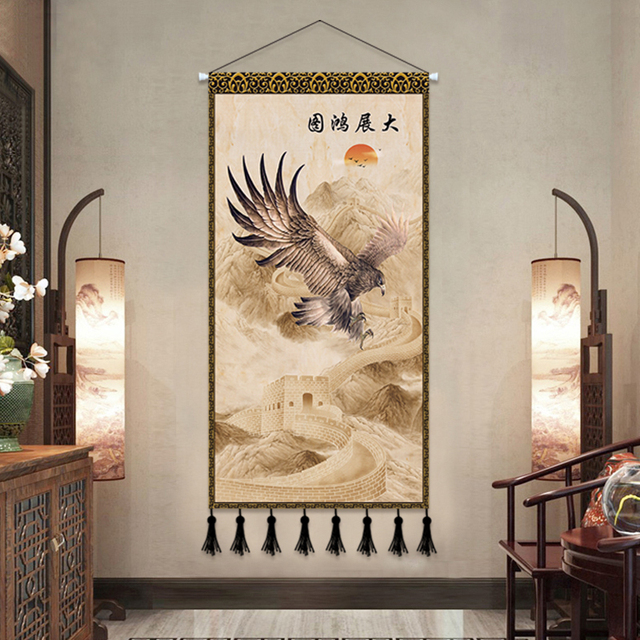 Plakat drewno przewiń - chiński krajobraz, dekoracja domu - Wianko - 13