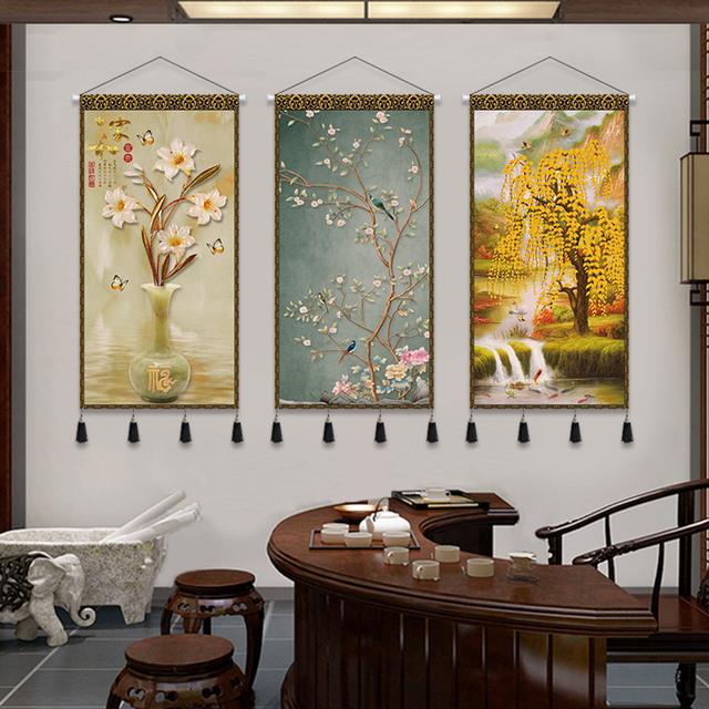 Plakat drewno przewiń - chiński krajobraz, dekoracja domu - Wianko - 10